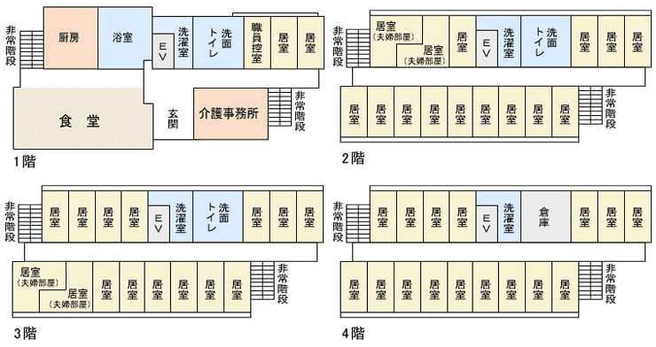 施設各フロアの間取り図