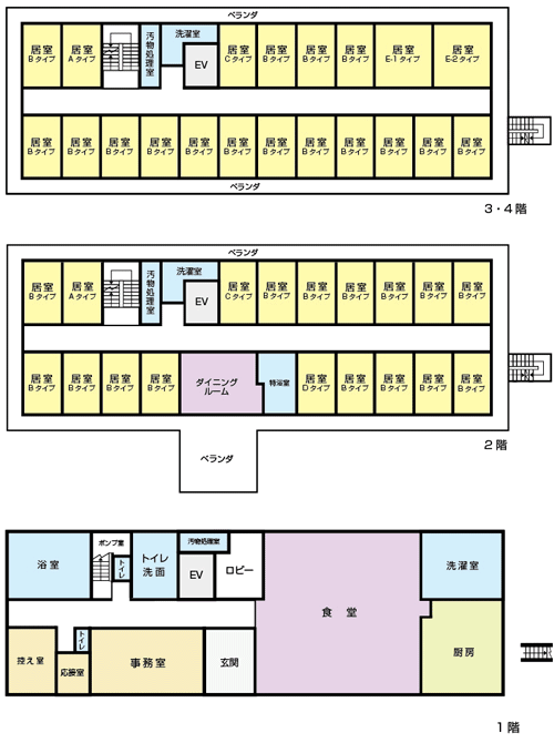 施設各フロアの間取り図